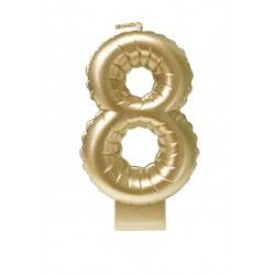 Foil balloon candle gold 8