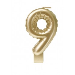 Foil balloon candle gold 9
