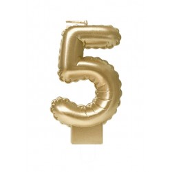 Foil balloon candle gold 5