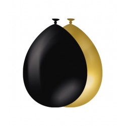 Balloons 10 pcs Gold and Black