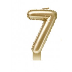 Foil balloon candle gold 7