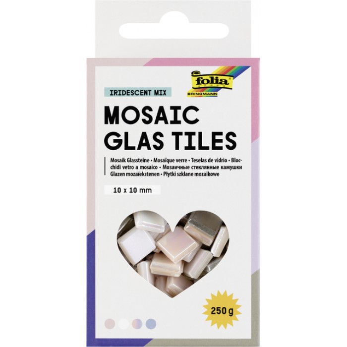 Mozaieksteentjes Folia 10x10mm glas iriserend