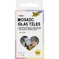 Mozaieksteentjes Folia 10x10mm glas pastel assorti