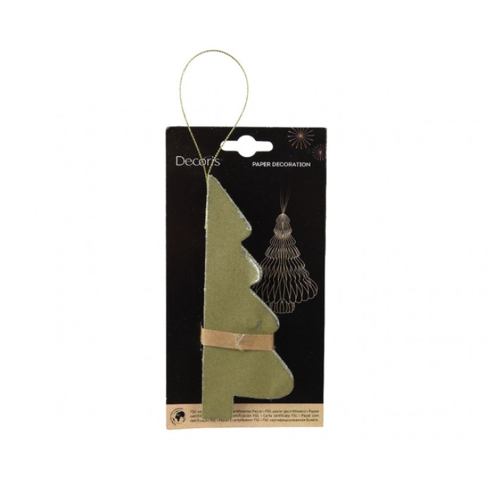 Kerstboom Decoris 3D papier groen 15cm