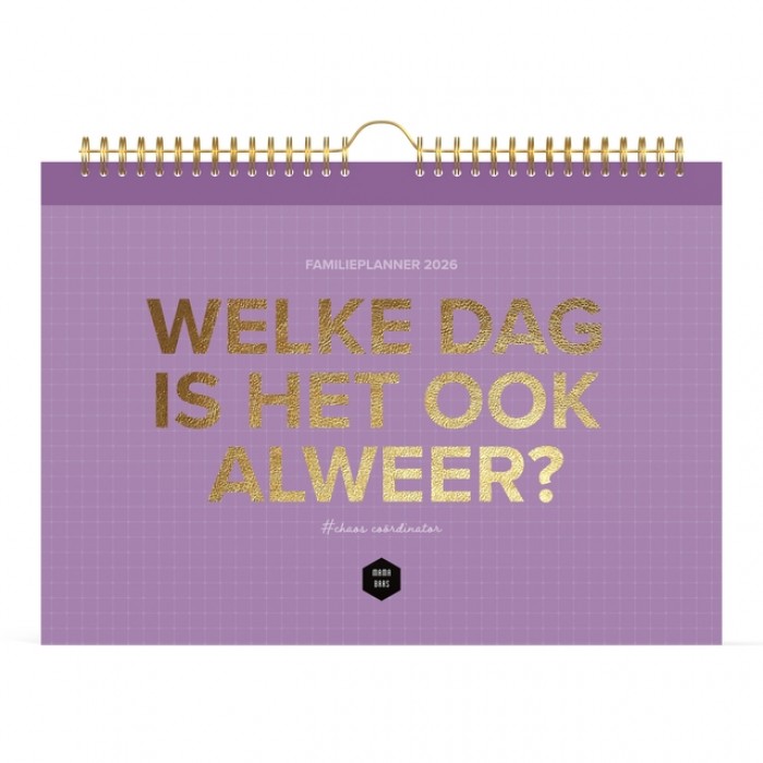 Familiekalender 2026 Lannoo 310x220 Mama Baas 7dagen/1pagina