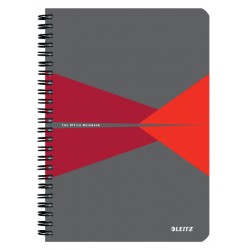 Notitieboek Leitz Office A5 lijn 180 pagina's 80gr grijs rood