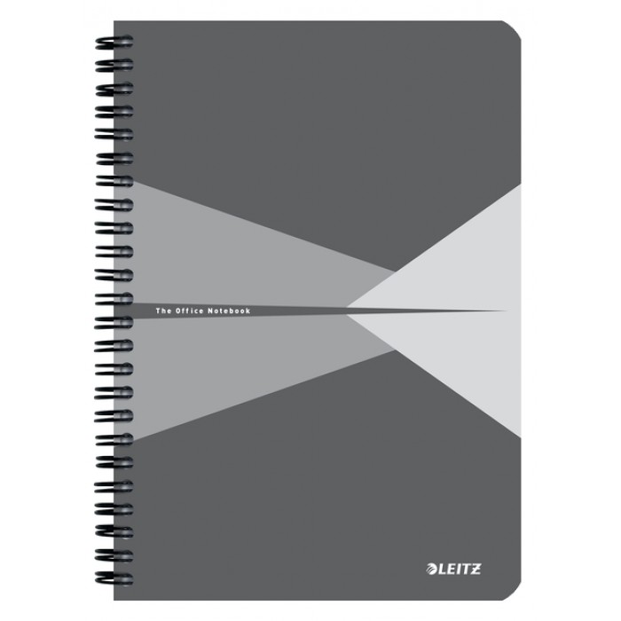 Notitieboek Leitz Office A5 lijn 180 pagina's 80gr grijs grijs