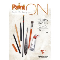 Tekenblok Clairfontaine Paint On A5 40 vel 250gr