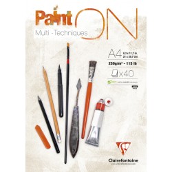 Tekenblok Clairfontaine Paint On A4 40 vel 250gr