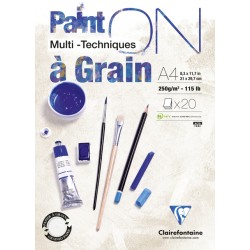 Tekenblok Clairfontaine Paint On A4 gekorreld 20 vel 250gr
