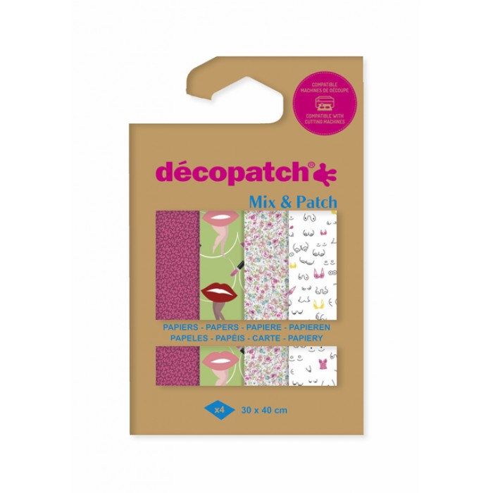 Hobbypapier Décopatch 30x40cm set à 4 vel thema Ode aan de vrouw