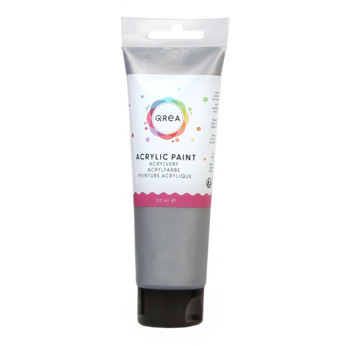 Acrylverf Qrea 120 ml zilver