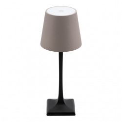 Tafellamp Securit Milano LED oplaadbaar dimbaar taupe-zwart