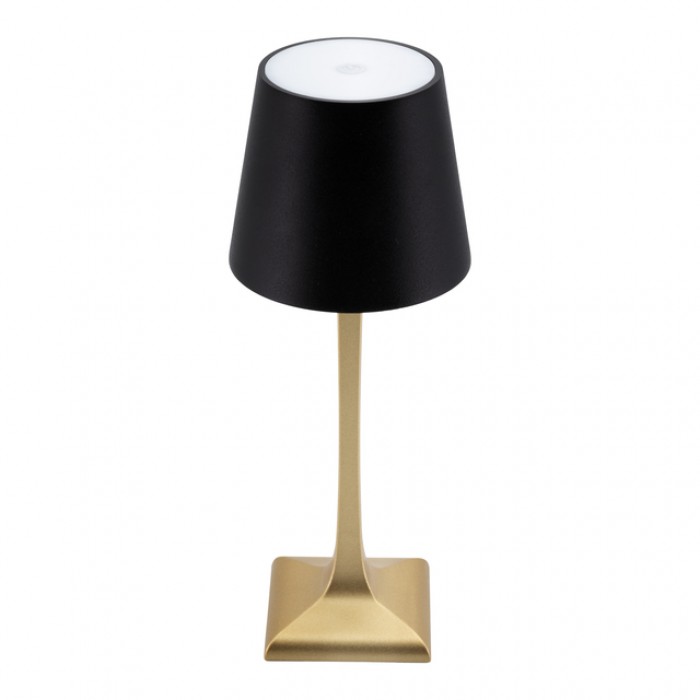 Tafellamp Securis Roma LED oplaadbaar dimbaar zwart-goud