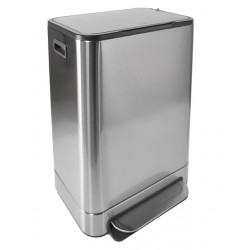 Afvalbak Desq pedaalemmer 40 liter RVS zilver