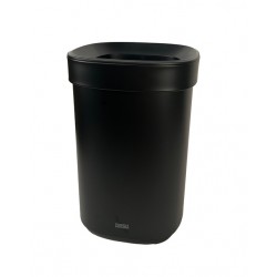Afvalbak Desq open inworp 20 liter metaal zwart