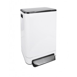 Afvalbak Desq pedaalemmer 40 liter RVS wit