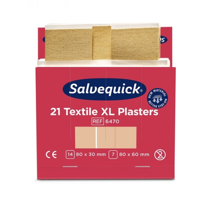 Pleisters Salvequick textiel extra groot 6x 21 stuks