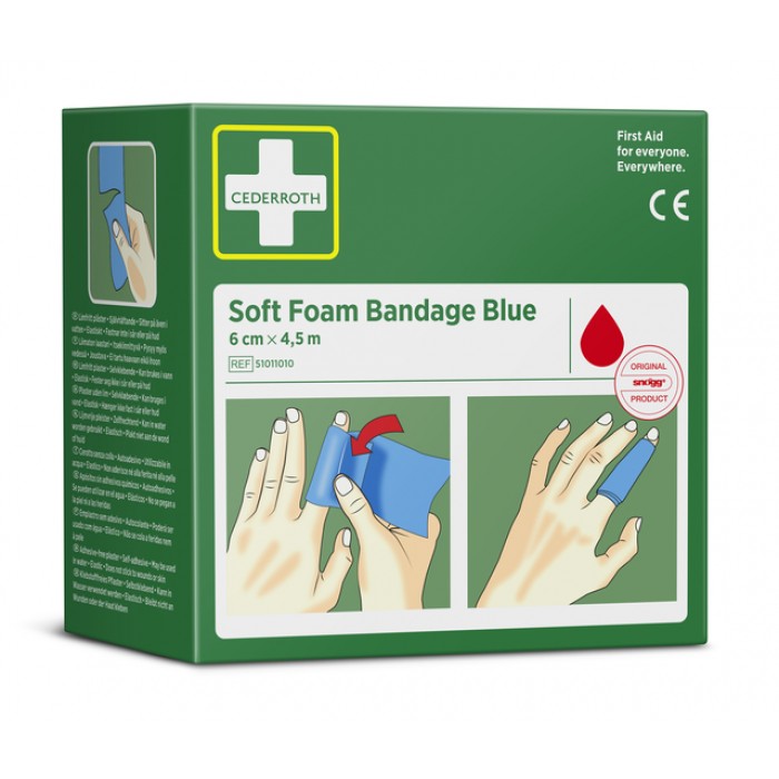 Bandage Cederroth Soft Foam 6cmx4,5m blauw