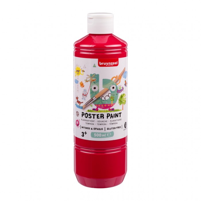 Plakkaatverf Bruynzeel fles à 500ml primair rood