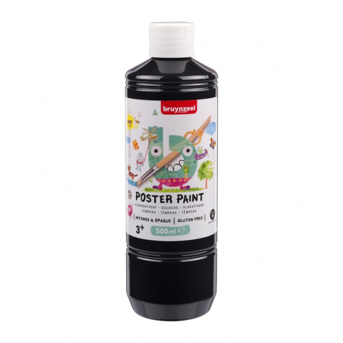 Plakkaatverf Bruynzeel fles à 500ml zwart