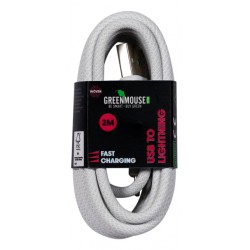 Kabel Green Mouse USB-A to Lightning data Woven 2m