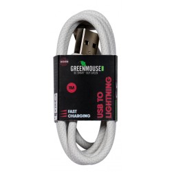 Kabel Green Mouse USB-A to Lightning data Woven 1m