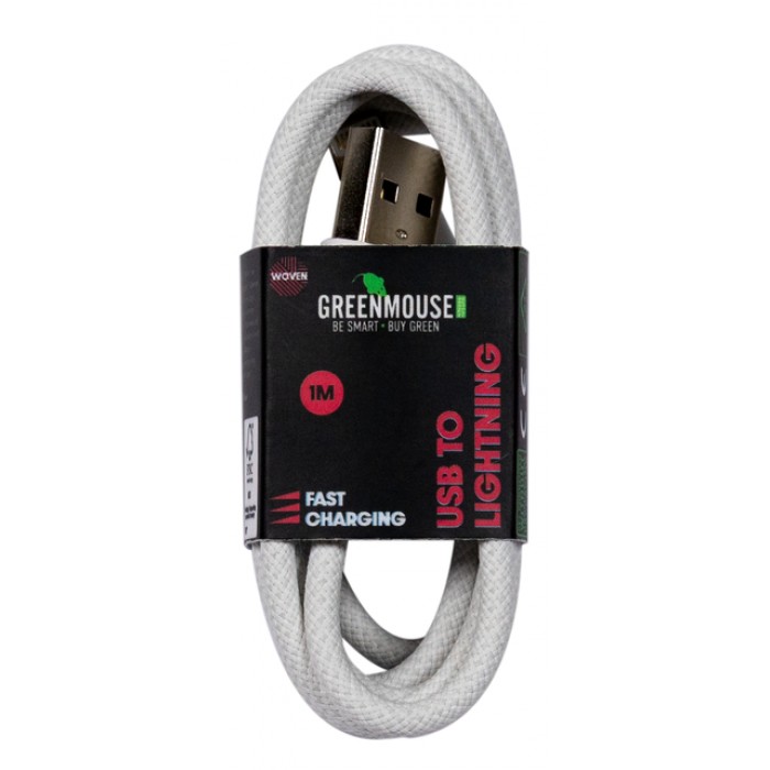 Kabel Green Mouse USB-A to Lightning data Woven 1m