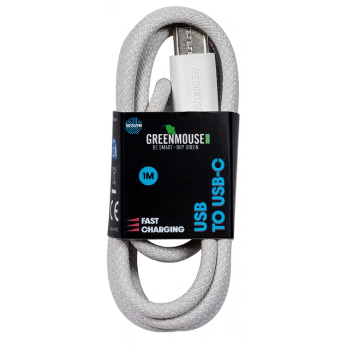 Kabel Green Mouse USB-A to USB-C data Woven 1m