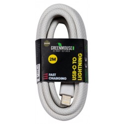 Kabel Green Mouse USB-C to Lightning data Woven - 2m