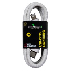 Kabel Green Mouse USB-C to Lightning data Woven - 1m