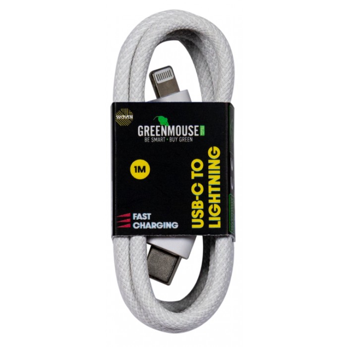 Kabel Green Mouse USB-C to Lightning data Woven - 1m