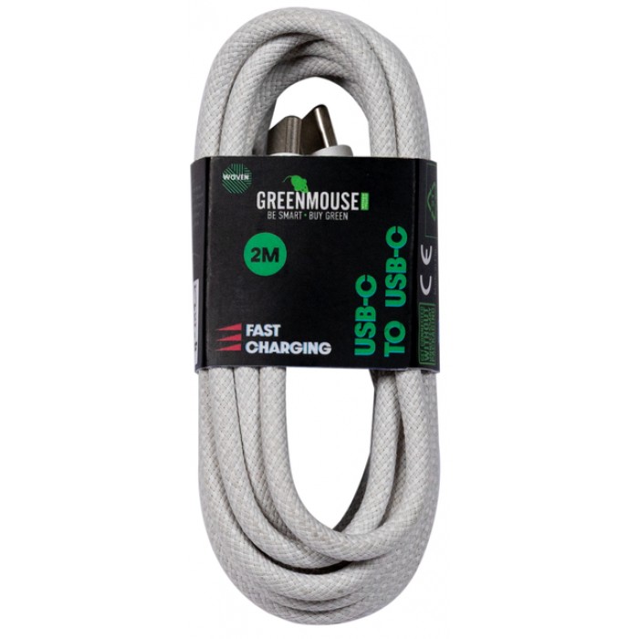 Kabel Green Mouse USB-C to USB-C data Woven 2m