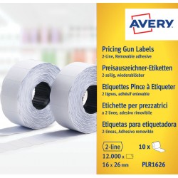 Prijsetiket Avery PLR1626 16x26mm afneembaar wit