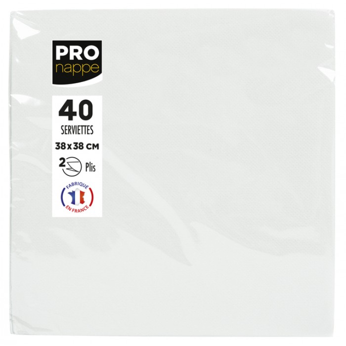 Servet Pronappe 1/4 vouw 2-laags 380x380mm 40 vel wit