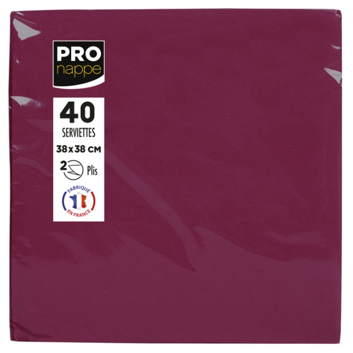 Servet Pronappe 1/4 vouw 2-laags 380x380mm 40 vel bordeauxrood