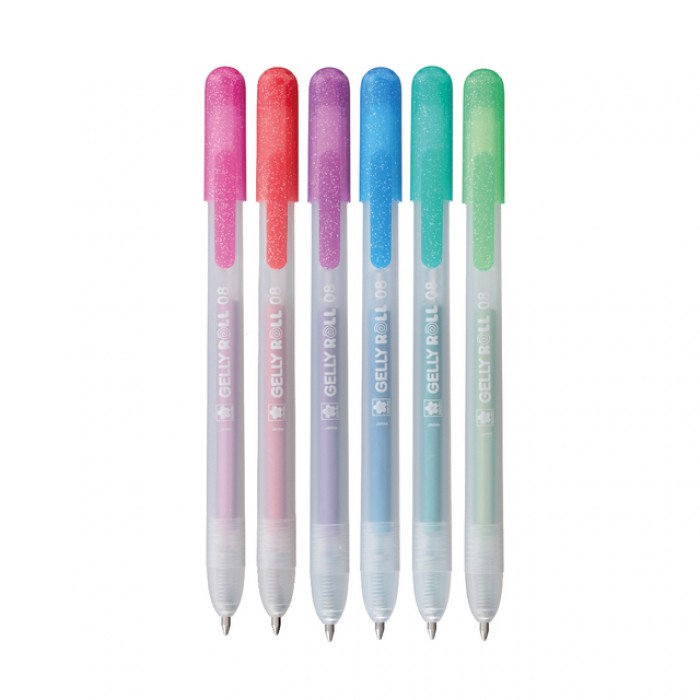 Gelschrijver Sakura Gelly Roll Metallic 08 klikfunctie set à 6 kleuren