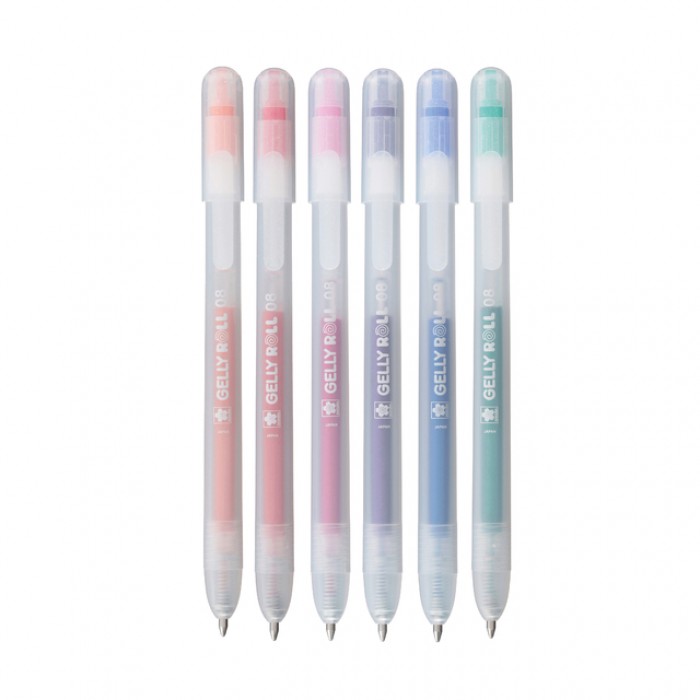 Gelschrijver Sakura Gelly Roll Stardust 08 klikfunctie set à 6 kleuren