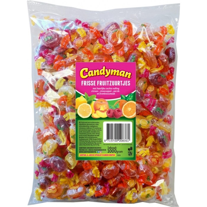 Zuurtjes Candyman frisse fruit zak 1 kilogram