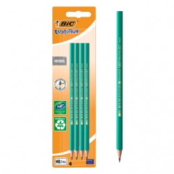 Potlood Bic Evolution ecolutions original zeshoekig HB 4 stuks