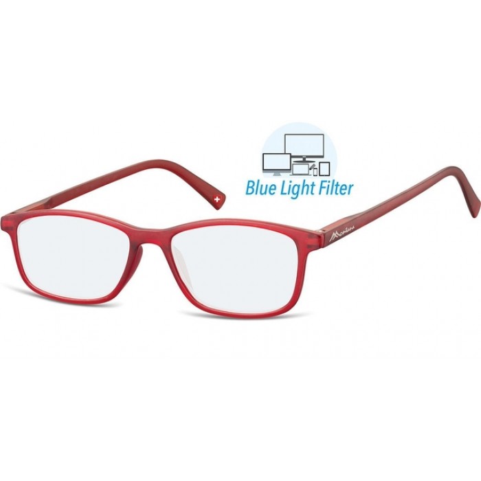 Leesbril  Montana +1.00 dpt blue light filter rood