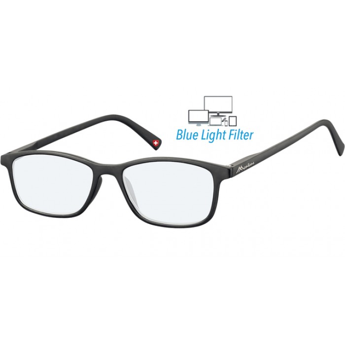Bril  Montana +0.00 dpt blue light filter zwart