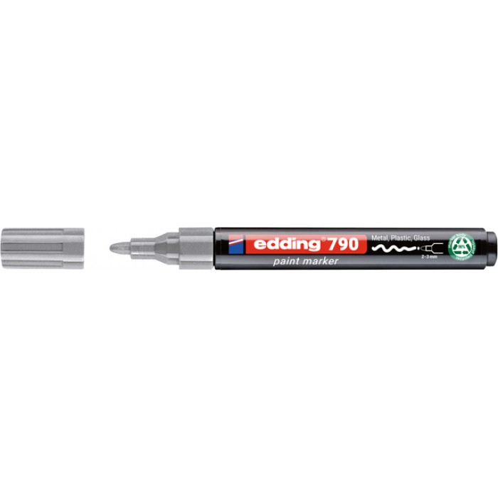 Paintmarker edding 790 op alcoholbasis 2-3mm zilver