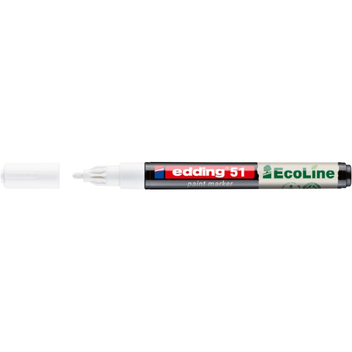 Paintmarker edding 51 EcoLine op waterbasis 1-2mm wit