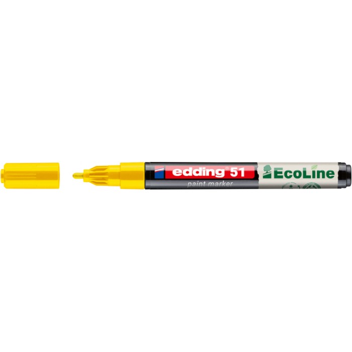 Paintmarker edding 51 EcoLine op waterbasis 1-2mm geel