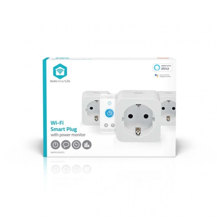 Slimme stekker Nedis Smartlife Wifi 3 stuks wit