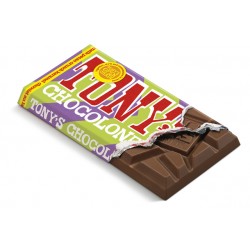 Chocolade Tony's Chocolonely melk karamel pecan crunch reep 90 gram