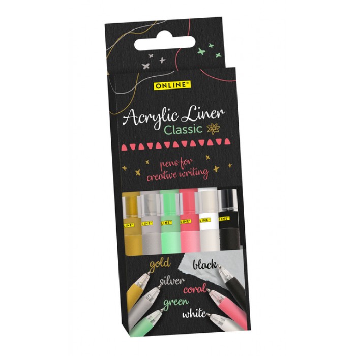 Acrylliner Online classic assorti 6 stuks