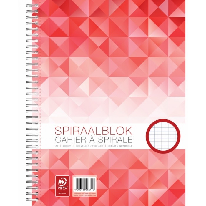 Spiraalblok WORK A4 ruit 5x5mm 100vel 70gr