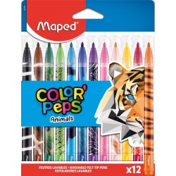Viltstift Maped Color'Peps Animals set à 12 kleuren